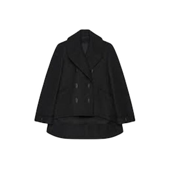 Givenchy NWT Oversized Asymmetric Cropped Double Breasted Wool Coat Size 44 - Picture 1 of 10